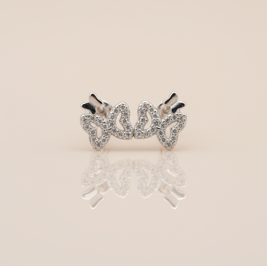 Butterfly Shaped Silver Earrings