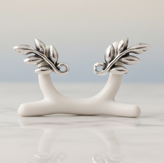 Leaf Shaped Sterling Silver Earring
